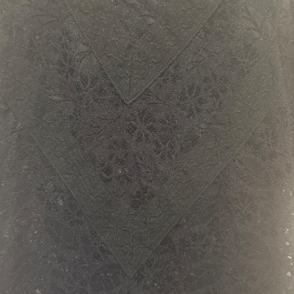 Black High Neck Lace Top with Puff Sleeves – Size Unknown (Fits Like M) - Picture 5 of 5